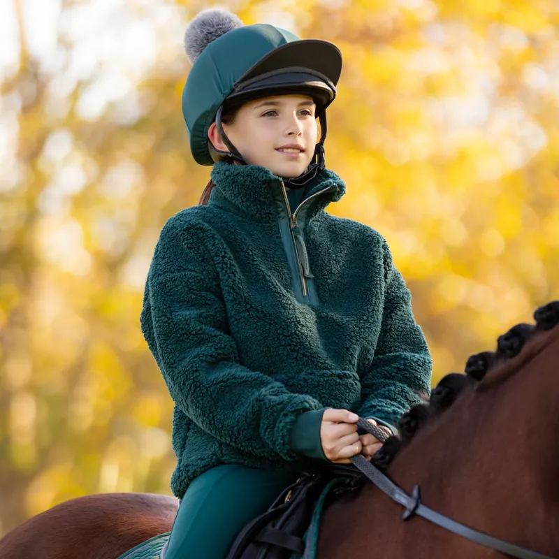 LeMieux Young Rider Tia Junior Teddy Fleece Jumper - Spruce-3