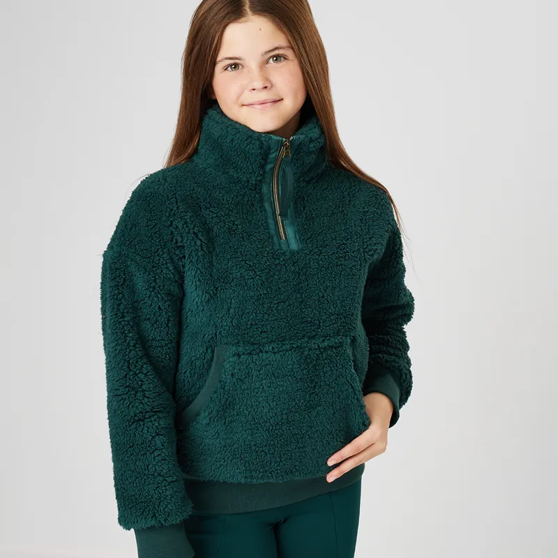 LeMieux Young Rider Tia Junior Teddy Fleece Jumper - Spruce-8