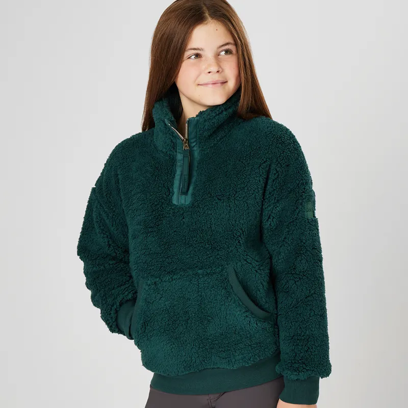 LeMieux Young Rider Tia Junior Teddy Fleece Jumper - Spruce-6