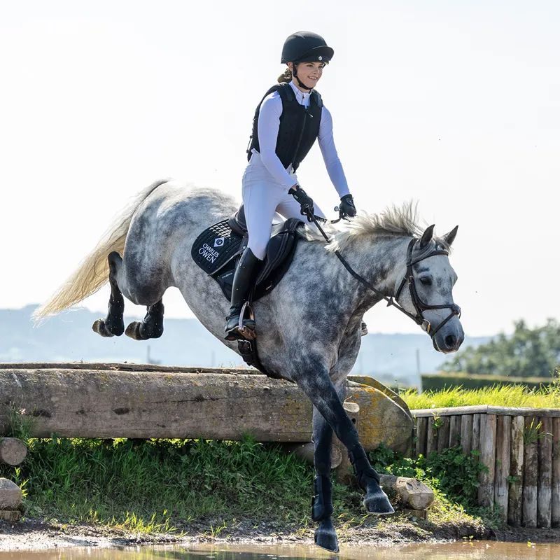 Charles Owen EQx Phoenix MIPS Skull Riding Hat - Black/Silver-3