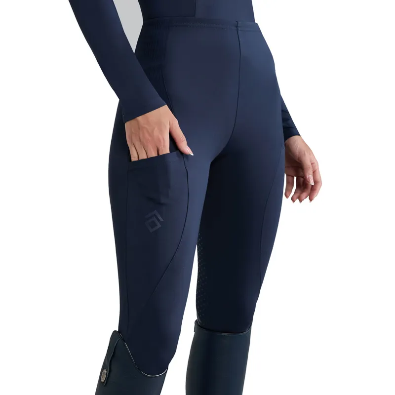 Aztec Diamond Core Full Grip Ladies Riding Leggings - Navy-7
