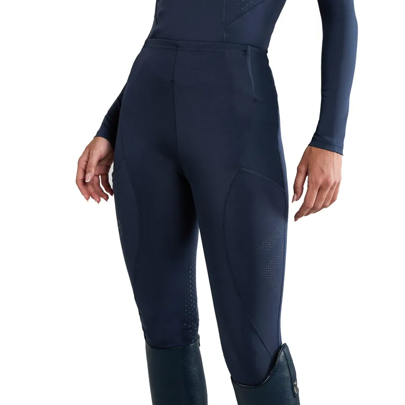Aztec Diamond Core Full Grip Ladies Riding Leggings - Navy-6
