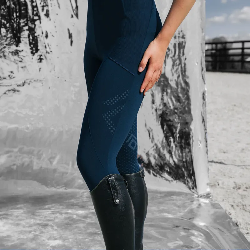 Aztec Diamond Core Full Grip Ladies Riding Leggings - Navy-9