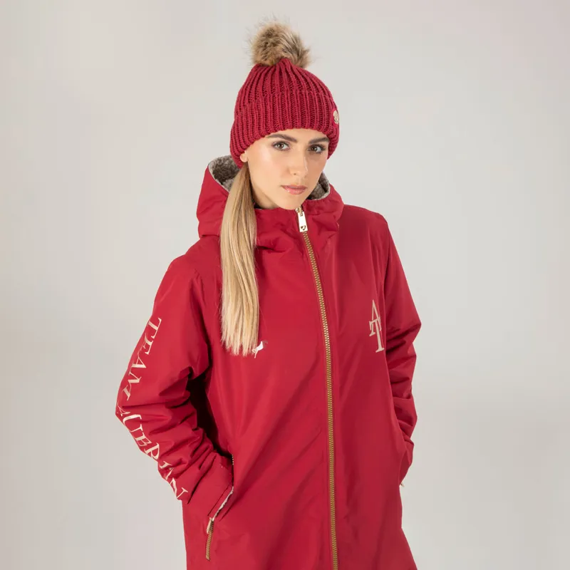 Aubrion Team All Weather Ladies Waterproof Robe - Red-5