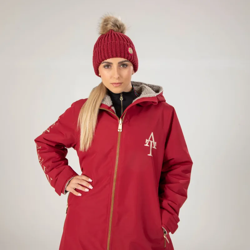 Aubrion Team All Weather Ladies Waterproof Robe - Red-4