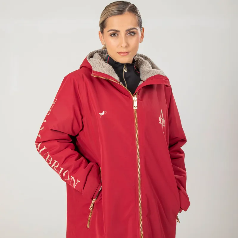 Aubrion Team All Weather Ladies Waterproof Robe - Red-2
