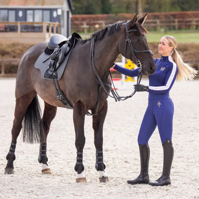 Aubrion Team Full Grip Ladies Winter Riding Tights - Navy-10