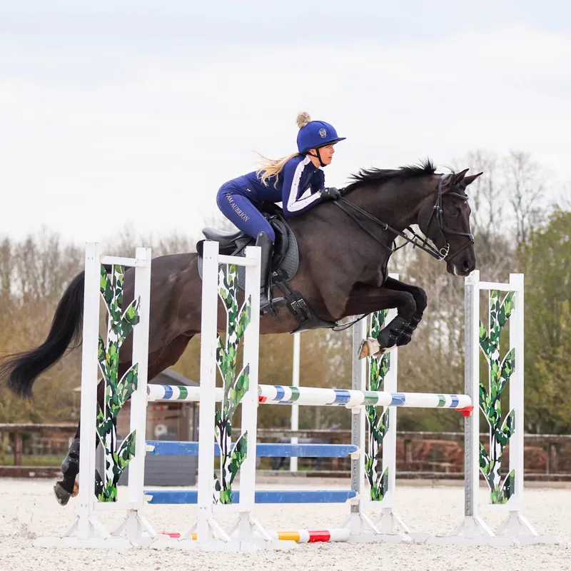 Aubrion Team Full Grip Ladies Winter Riding Tights - Navy-9