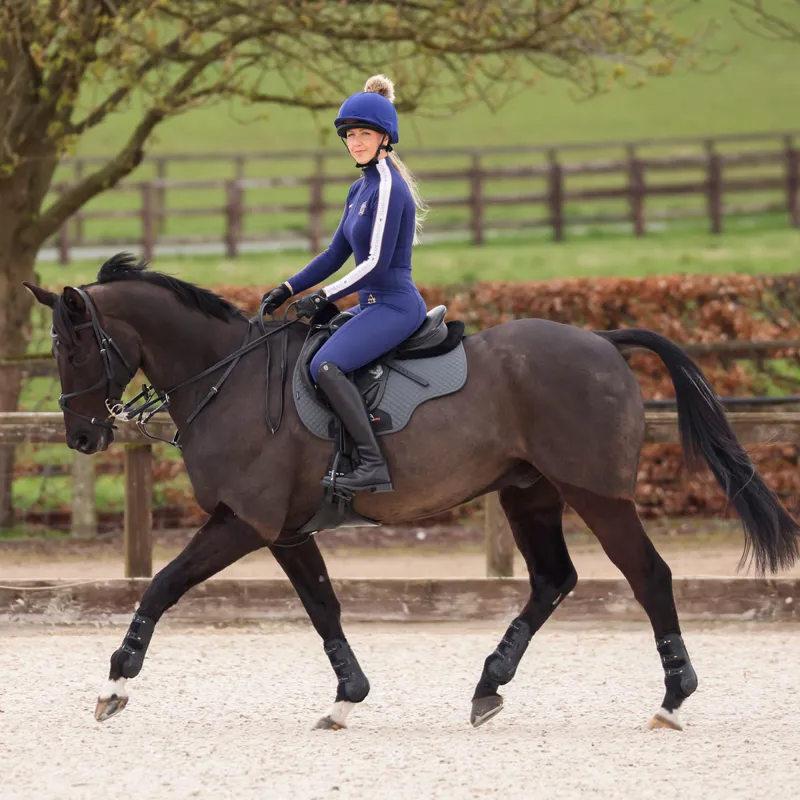 Aubrion Team Full Grip Ladies Winter Riding Tights - Navy-6