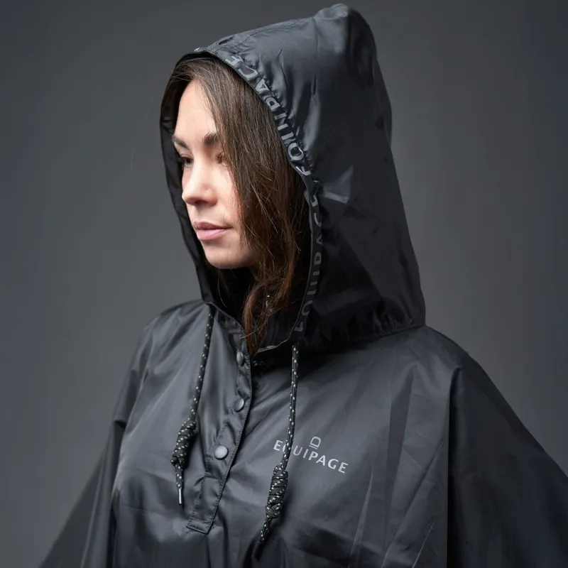 Equipage Lala Womens Rain Poncho Jacket - Black-2