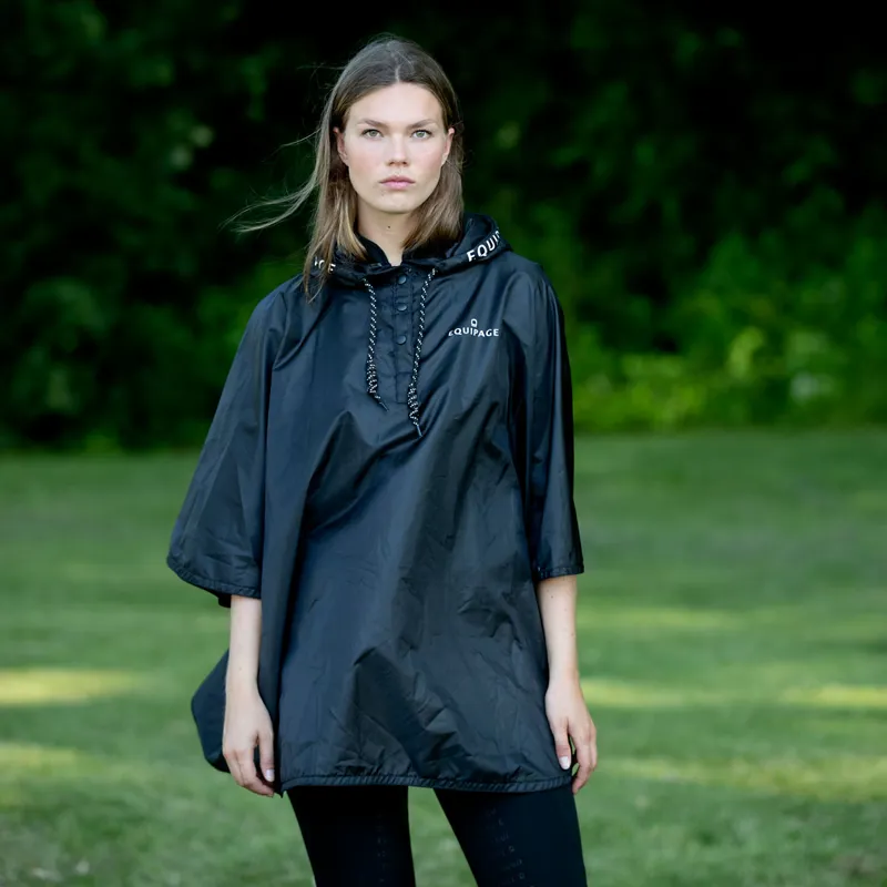 Equipage Lala Womens Rain Poncho Jacket - Black-4