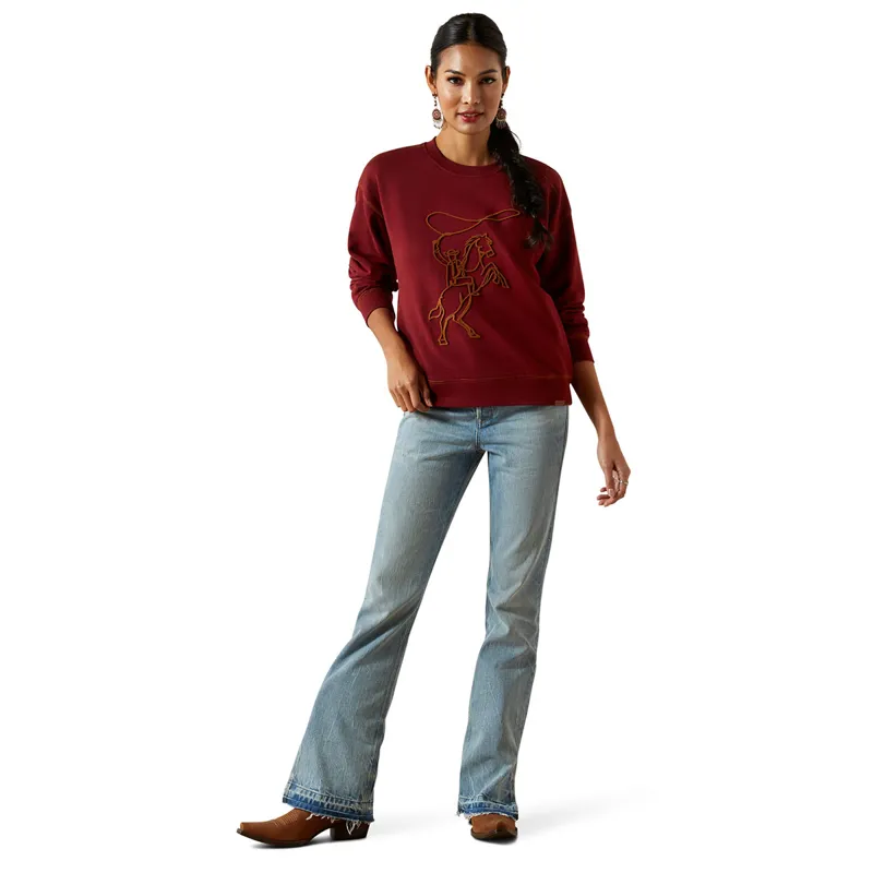Ariat Lasso Womens Sweatshirt - Cabernet-4