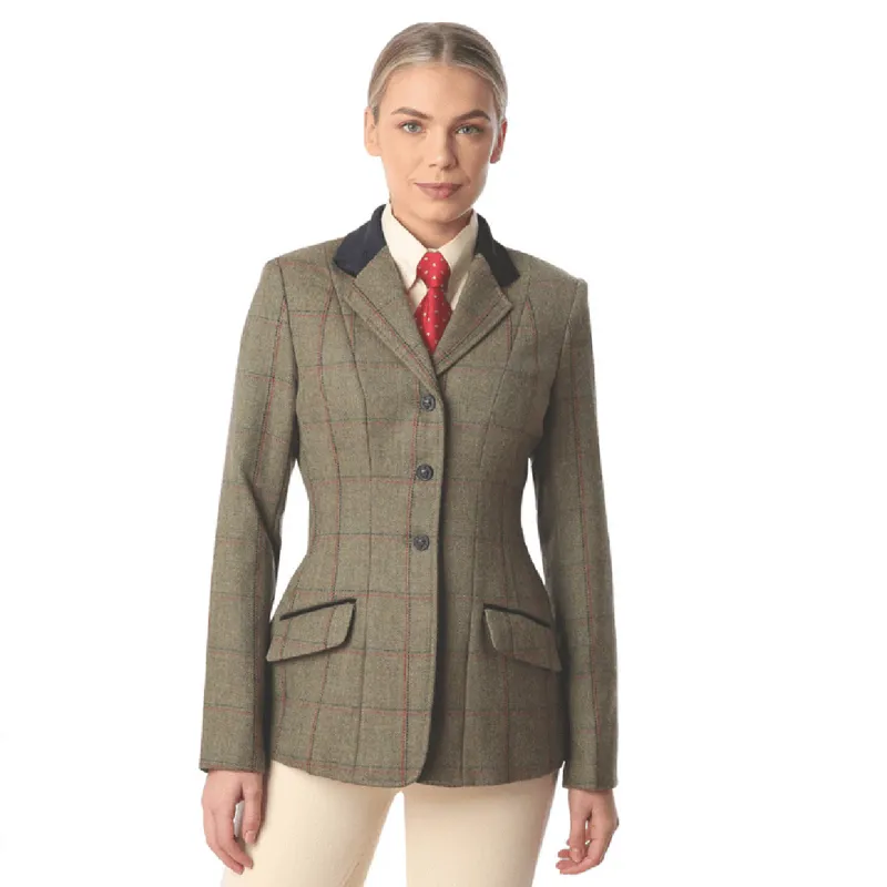 Equetech Launton Deluxe Ladies Tweed Show Jacket - Green-2