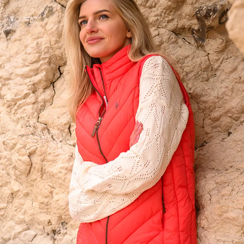 Lighthouse Laurel Ladies Gilet - Sugar Coral-6
