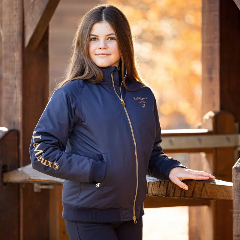 LeMieux Young Rider Elite Team Junior Waterproof Jacket - Navy-1