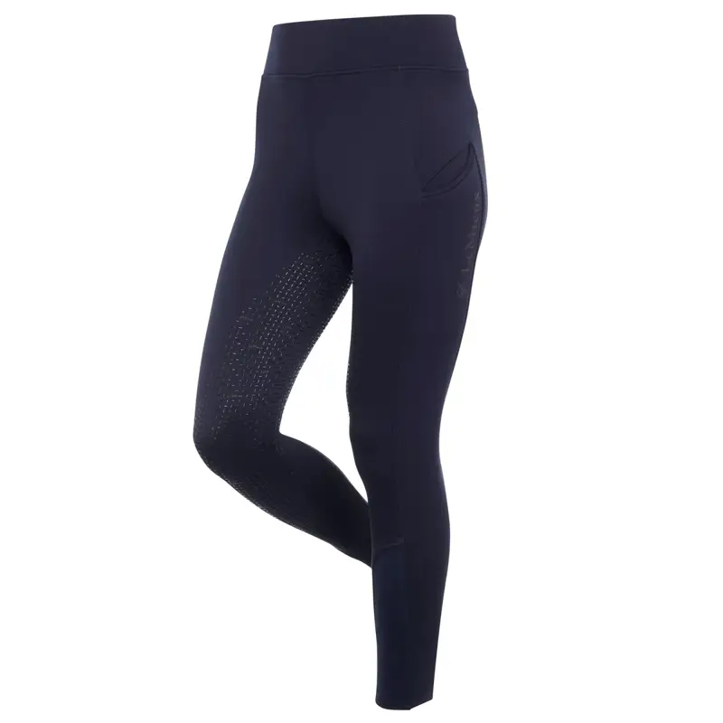 LeMieux Brushed Pull On Full Grip Ladies Winter Riding Tights  Navy
