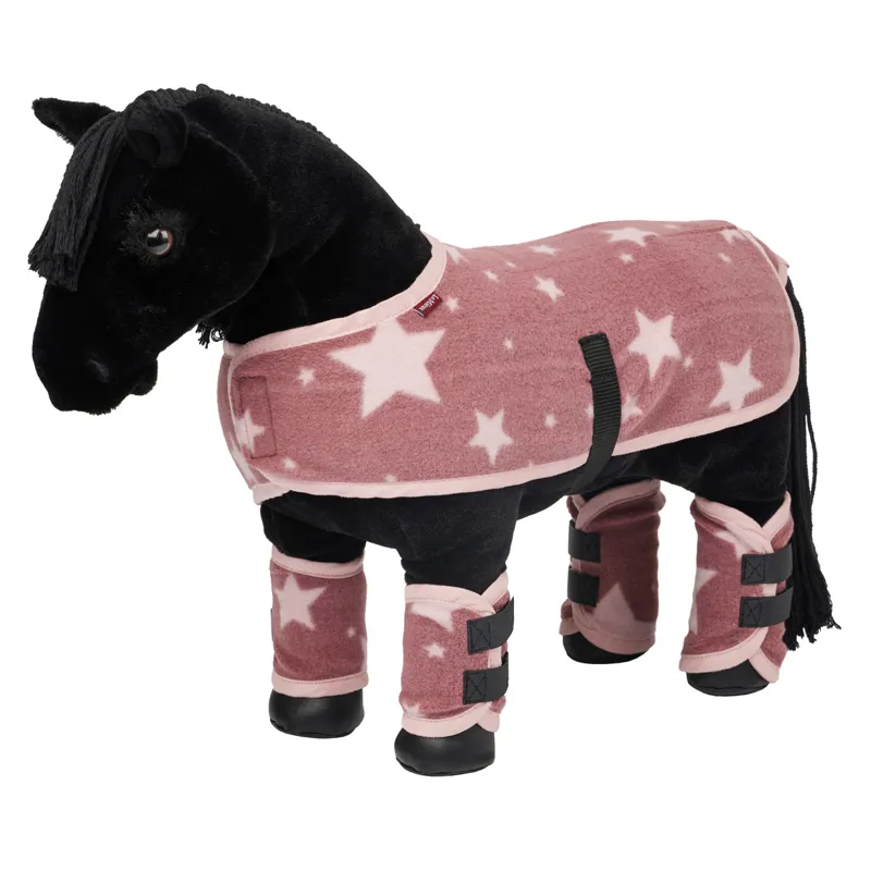 LeMieux Mini Toy Pony Star Printed Fleece Travel Rug - Orchid-1