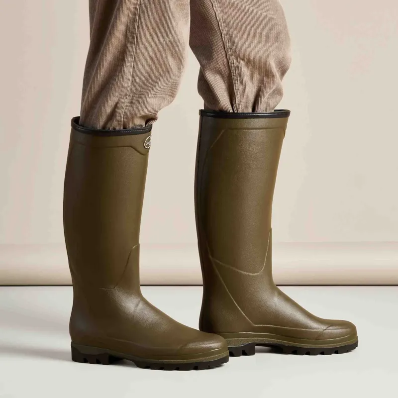 Le Chameau Country Cross Neoprene Lined Mens Wellingtons - Vert Chameau-2