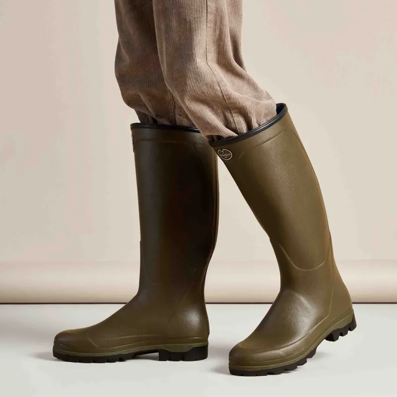 Le Chameau Country Cross Neoprene Lined Mens Wellingtons - Vert Chameau-4