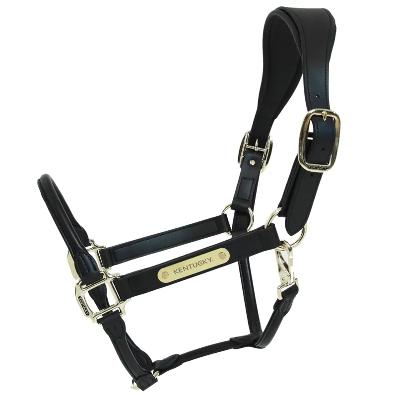 Kentucky Anatomic Artificial Leather Headcollar - Black-1