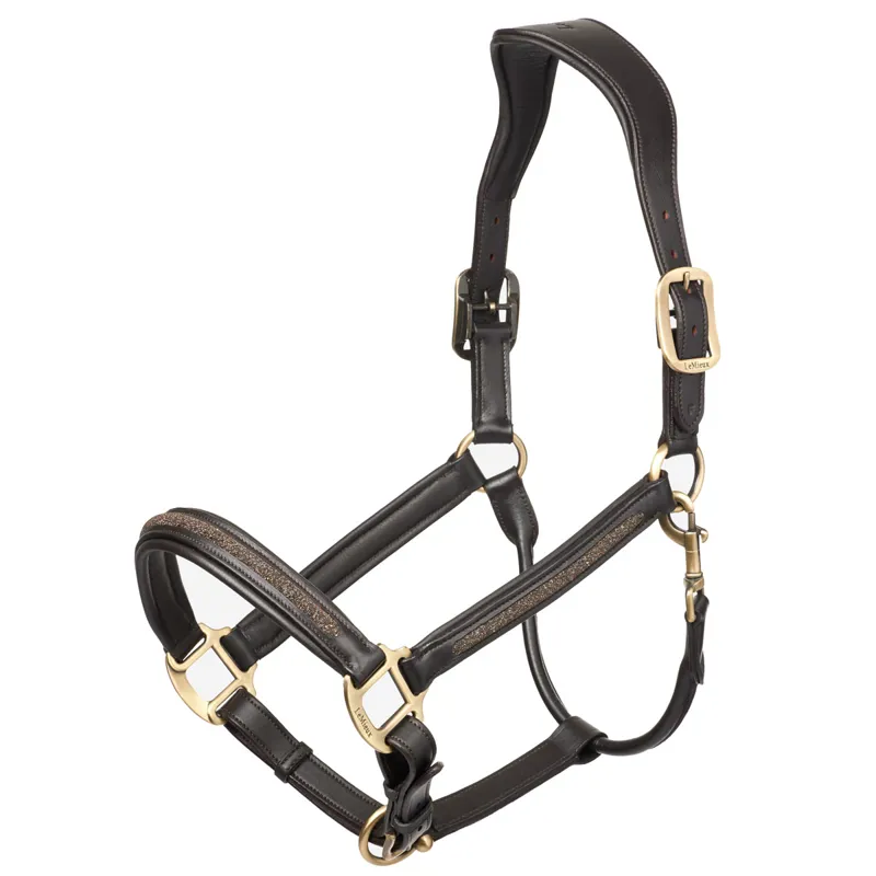 LeMieux Leather Crystal Headcollar - Brown