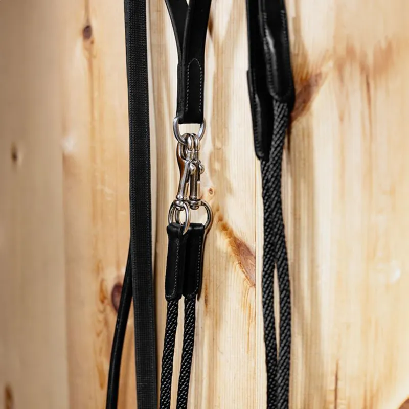 LeMieux Leather Draw Reins - Black-1