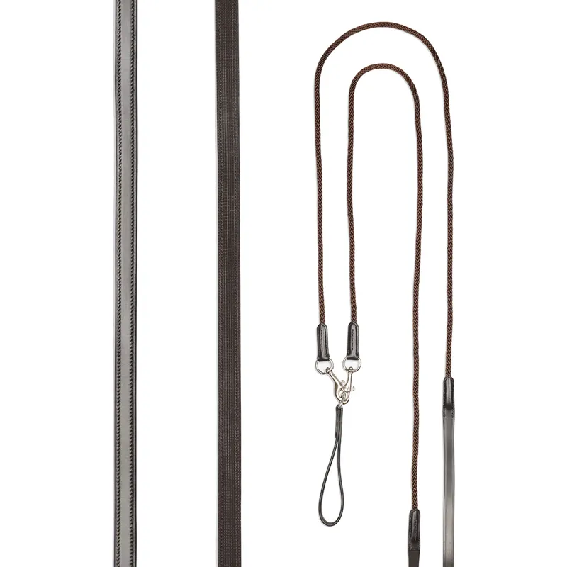 LeMieux Leather Draw Reins - Brown-1