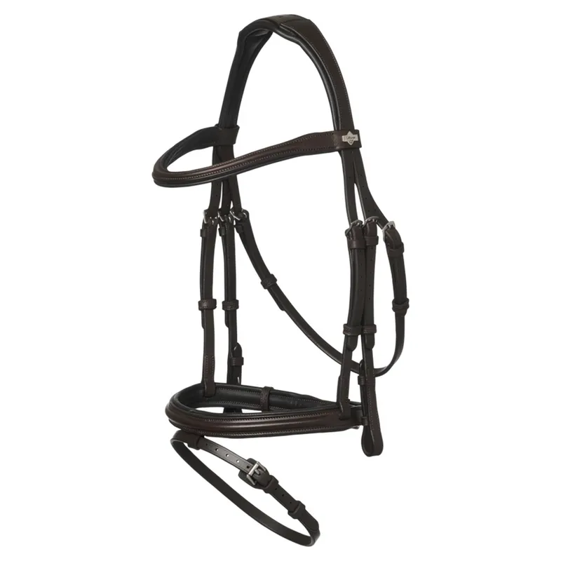 LeMieux Arika Anatomic Flash Bridle - Brown/Silver-3
