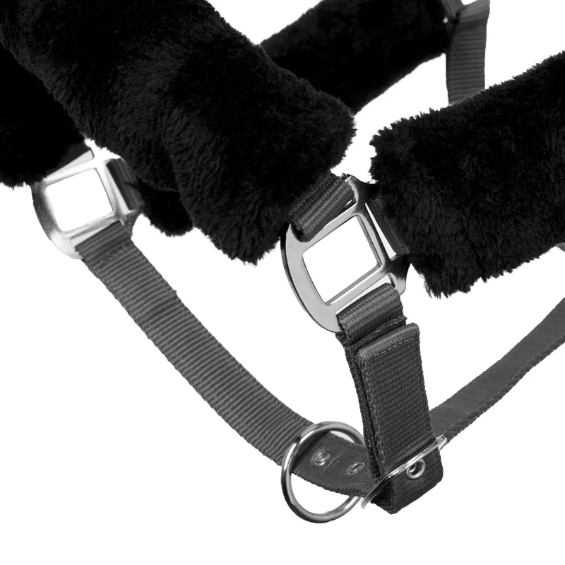 LeMieux Comfort Fleece Headcollar - Black/Grey-2