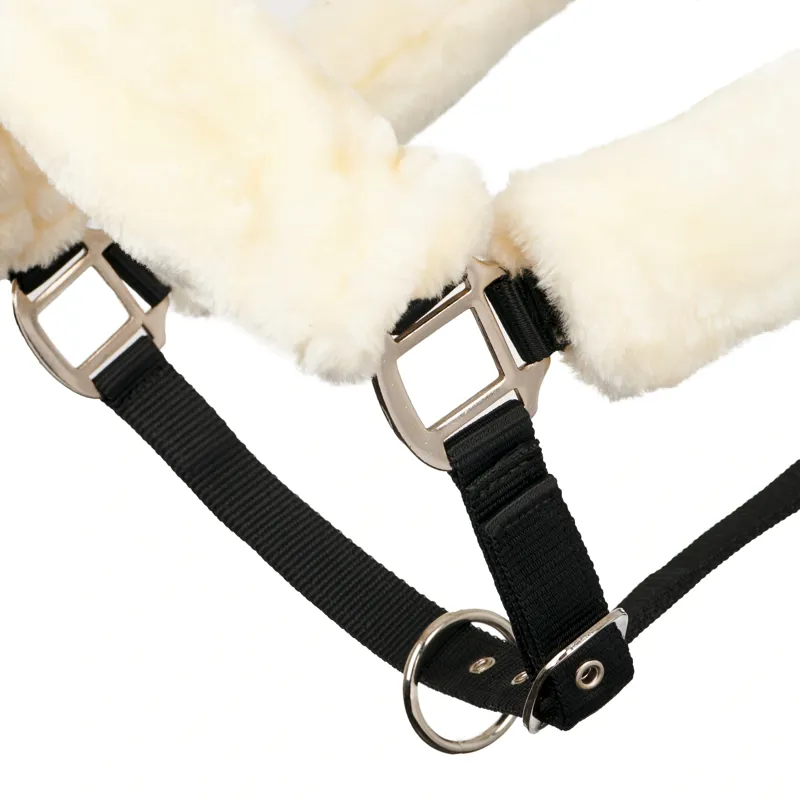 LeMieux Comfort Fleece Headcollar - Black/Natural-2