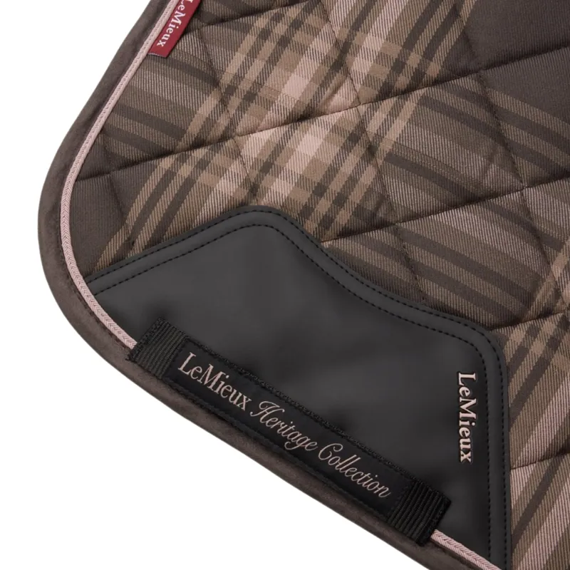 LeMieux Heritage Check Dressage Saddlecloth - Cocoa-3