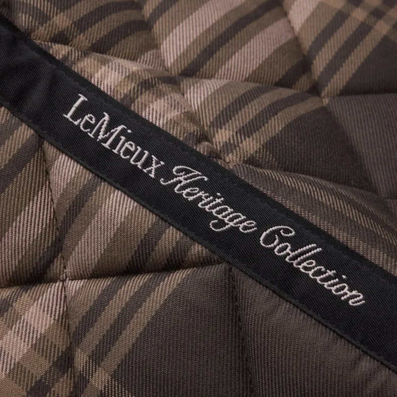 LeMieux Heritage Check Dressage Saddlecloth - Cocoa-5