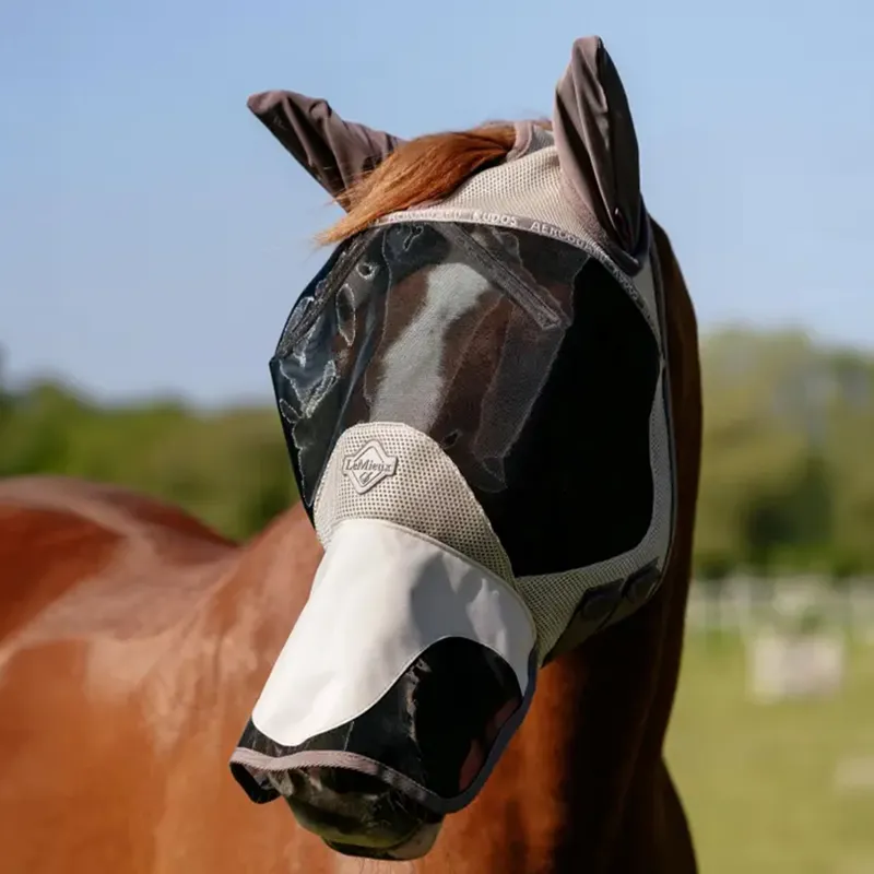 LeMieux Kudos AeroGuard Full Fly Mask - Pecan-1