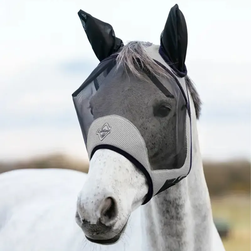 LeMieux Kudos AeroGuard Half Fly Mask - Navy-1
