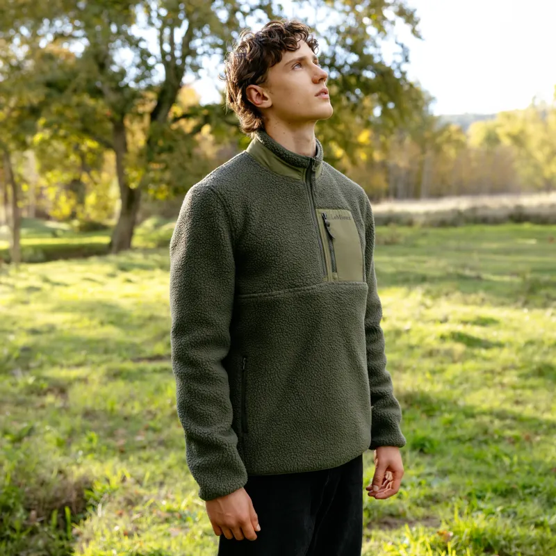 LeMieux Mens Borg Quarter Zip Fleece - Olive-6