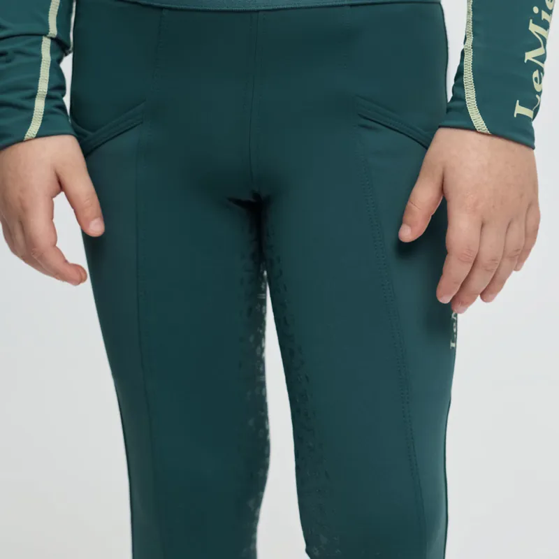 LeMieux Mini Pull On Full Grip Riding Tights - Jungle-8