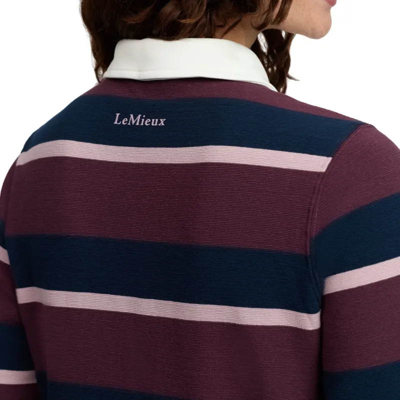 LeMieux Sloane Womens Striped Rugby Shirt - Bramble-6