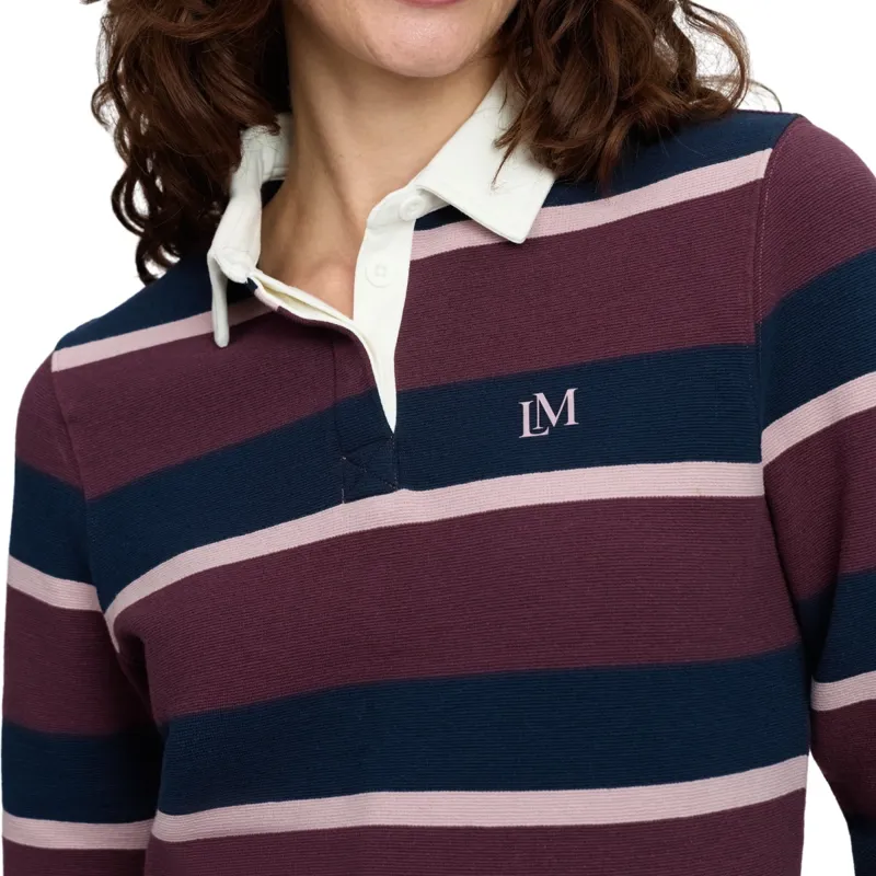 LeMieux Sloane Womens Striped Rugby Shirt - Bramble-5