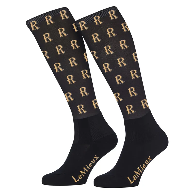 LeMieux x Redpost Footsie Adults Tall Riding Socks - Black/Gold