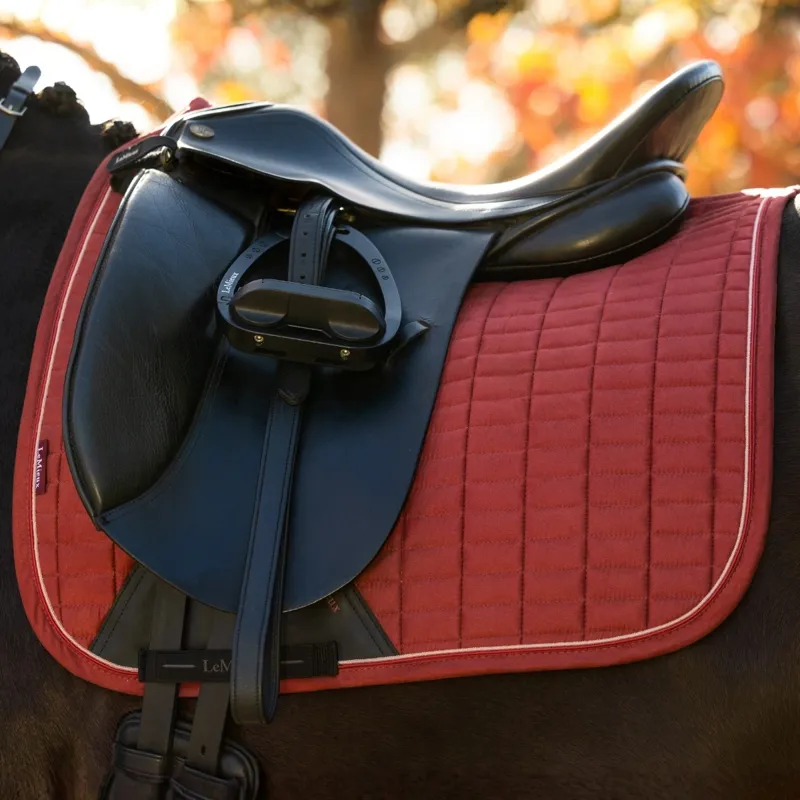 LeMieux Suede Dressage Saddlecloth - Russet-3