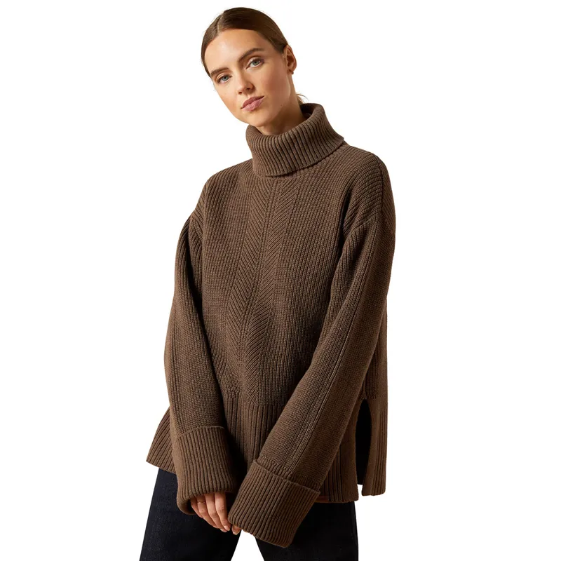 Ariat Country Lendal Womens Sweater - Coffee Brown Heather