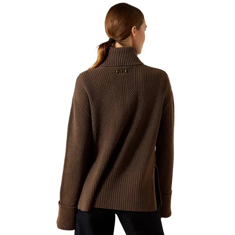 Ariat Country Lendal Womens Sweater - Coffee Brown Heather-2