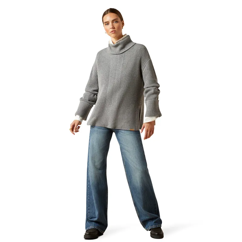 Ariat Country Lendal Womens Sweater - Heather Grey-1