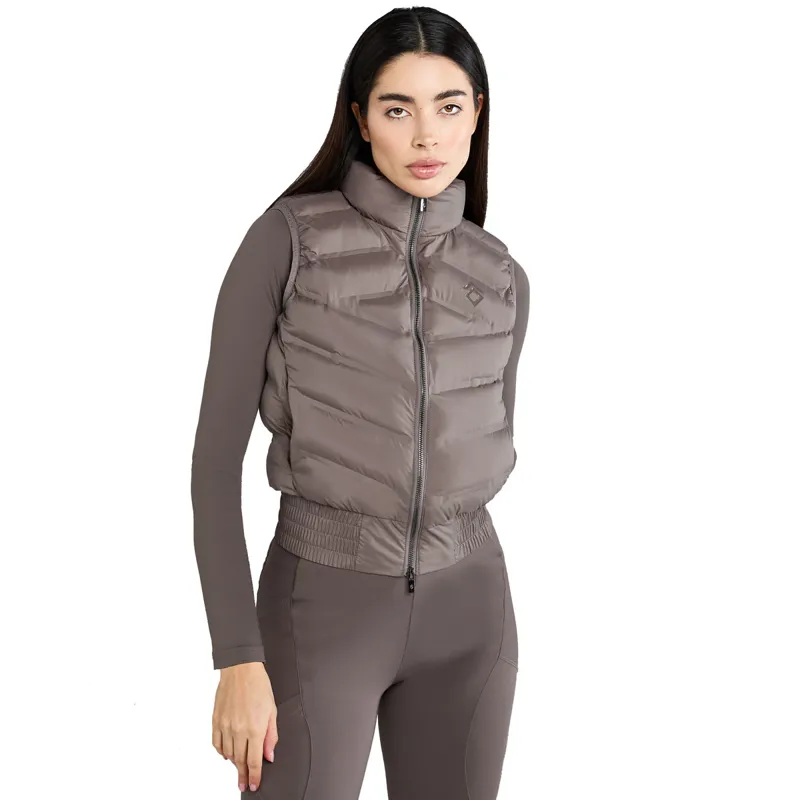 Aztec Diamond Lightweight Ladies Gilet - Fawn-2