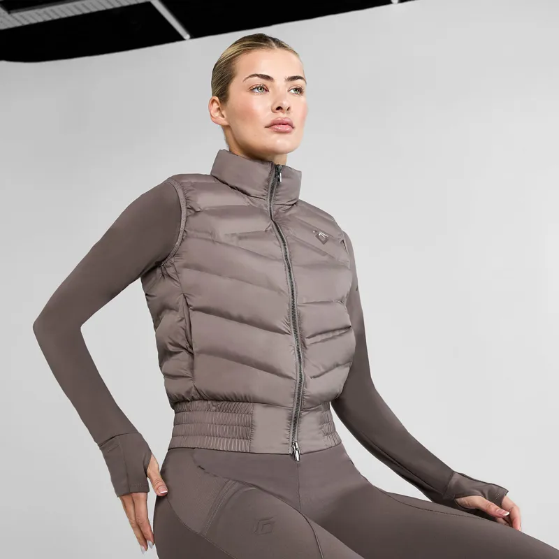 Aztec Diamond Lightweight Ladies Gilet - Fawn-7