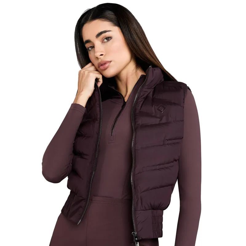Aztec Diamond Lightweight Ladies Gilet - Deep Mauve-1