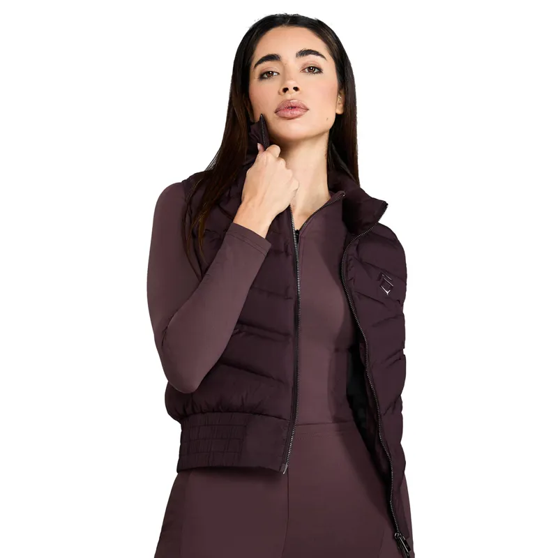 Aztec Diamond Lightweight Ladies Gilet - Deep Mauve-4