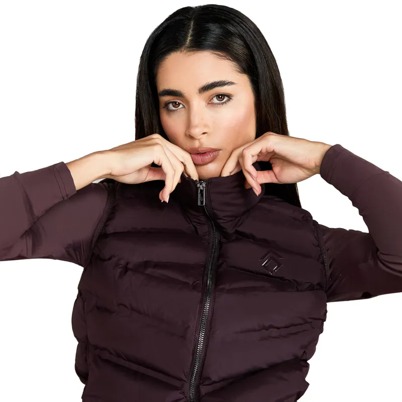 Aztec Diamond Lightweight Ladies Gilet - Deep Mauve-5