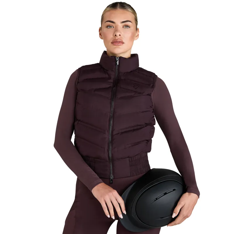 Aztec Diamond Lightweight Ladies Gilet - Deep Mauve-9
