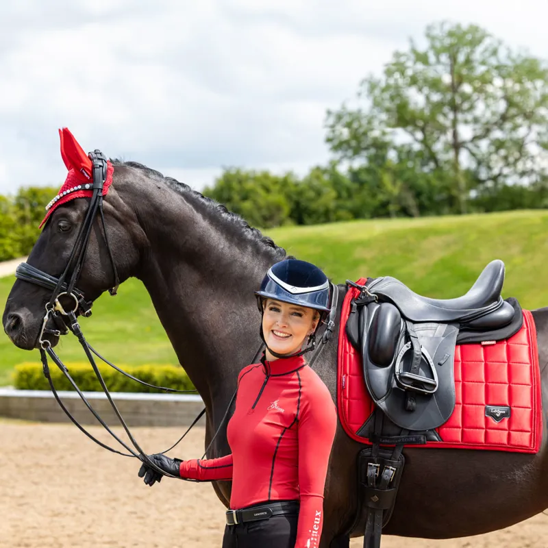 LeMieux Loire Classic Satin Dressage Square - Chilli-4